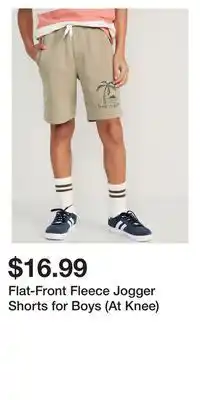 Old Navy Flat-front fleece jogger shorts for boys (at knee) offer