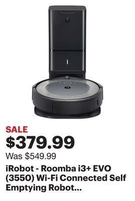 Best Buy Irobot - roomba i3+ evo (3550) wi-fi connected self emptying robot vacuum - neutral offer