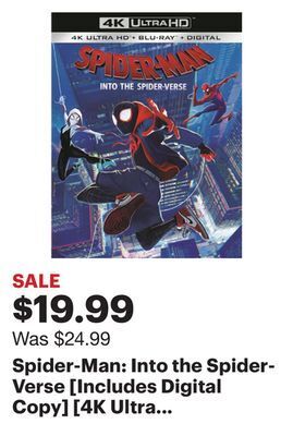 Best Buy Spider-man: into the spider-verse [includes digital copy] [4k ultra hd blu-ray/blu-ray] [2018] offer