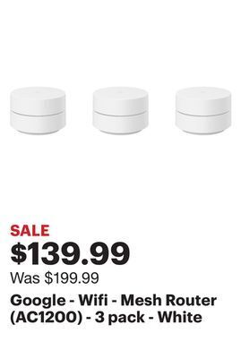 Best Buy Google - wifi - mesh router (ac1200) - 3 pack - white offer