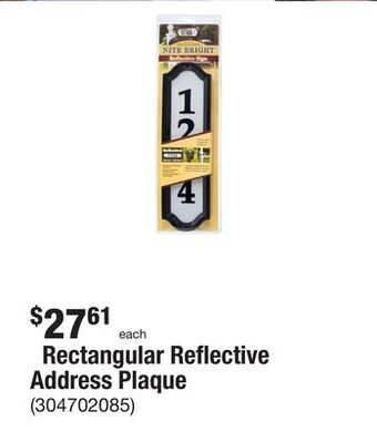 The Home Depot Rectangular reflective address plaque offer