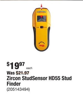 The Home Depot Zircon studsensor hd55 stud finder offer