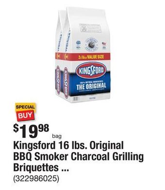 The Home Depot Kingsford 16 lbs. original bbq smoker charcoal grilling briquettes (2-pack) offer