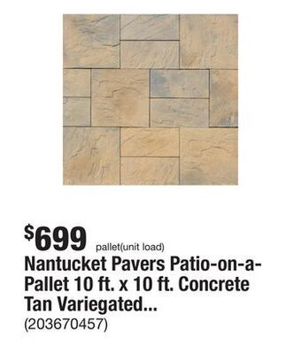 The Home Depot Nantucket pavers patio-on-a-pallet 10 ft. x 10 ft. concrete tan variegated basket weave yorkstone paver (37 pieces/100 sq. ft offer