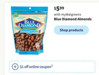 Walgreens Blue diamond almonds offer