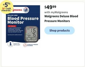 Walgreens Walgreens deluxe blood pressure monitors offer