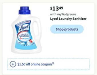 Walgreens Lysol laundry sanitizer offer