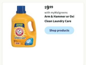 Walgreens Arm & hammer or oxi clean laundry care offer