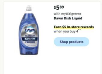 Walgreens Dawn dish liquid offer