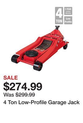 Tractor Supply Company 4 ton low-profile garage jack offer