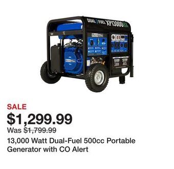 Tractor Supply Company 13,000 watt dual-fuel 500cc portable generator with co alert offer