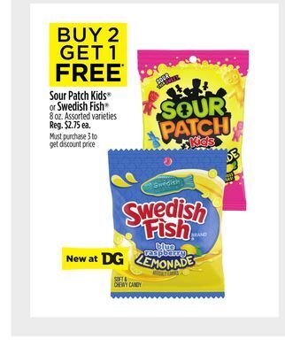 Dollar General Sour patch kids® or swedish fish® offer