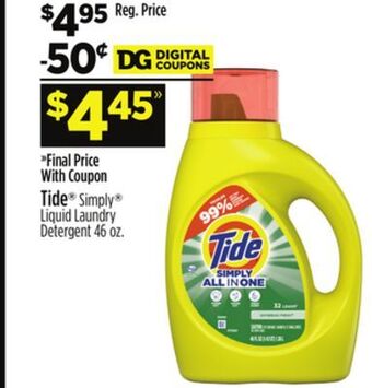 Dollar General Tide® simply liquid laundry detergent offer