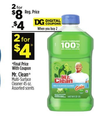 Dollar General Mr. clean® multi-surface cleaner offer