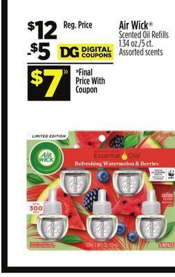Dollar General Air wick® scented oil refills offer
