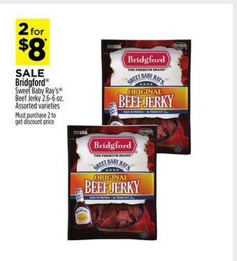 Dollar General Bridgford® sweet baby ray's® beef jerky offer