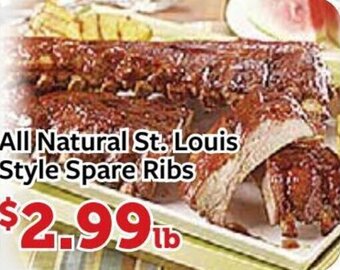 Fareway All Natural St. Louis Style Spare Ribs offer