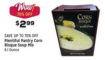 Grocery Outlet Corn bisque soup mix offer