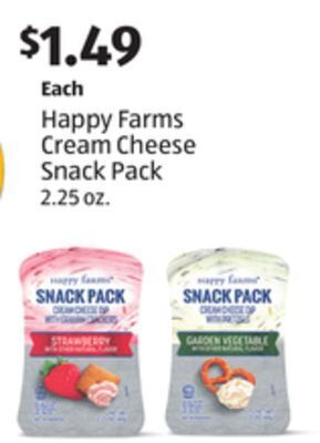Aldi Happy farms cream cheese snack pack offer