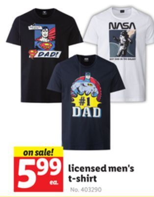 Lidl Licensed men's t-shirt offer