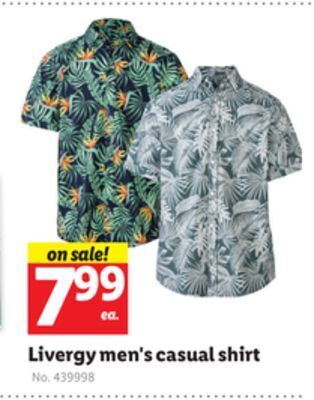 Lidl Livergy men's casual shirt offer