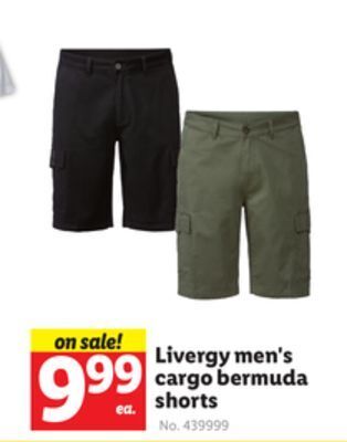 Lidl Livergy men's cargo bermuda shorts offer