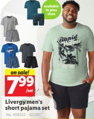 Lidl Livergy men's short pajama set offer