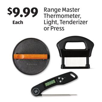 Aldi Range master thermometer, light, tenderizer or press offer