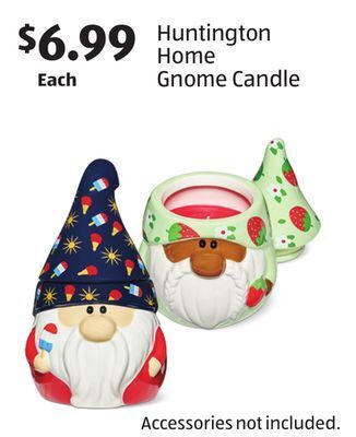 Aldi Huntington home gnome candle offer