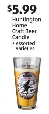 Aldi Huntington home craft beer candle offer