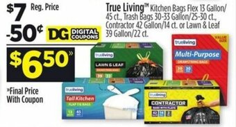 Dollar General True Living Kitchen Bags Flex offer