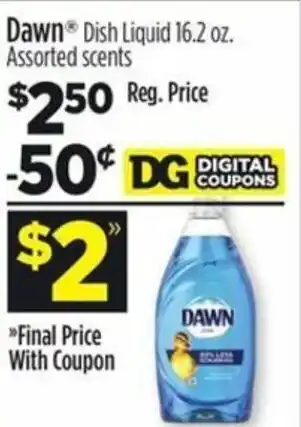 Dollar General Dawn Dish Liquids 16.2 oz offer