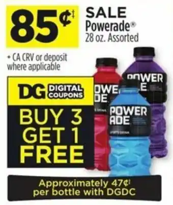 Dollar General Powerade 28 oz offer