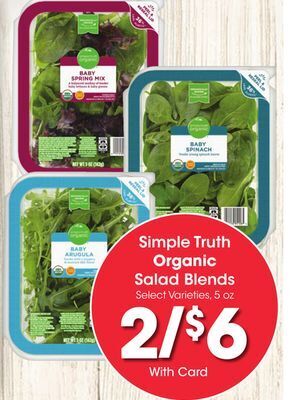 Kroger Simple truth organic salad blends offer