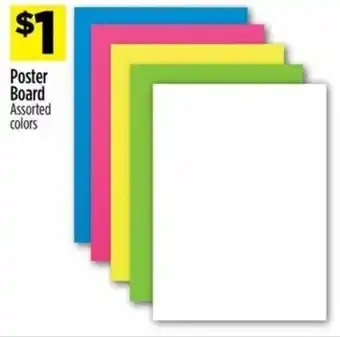 Dollar General Poster Board Assorted Colors offer