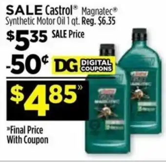 Dollar General Castrol Magnetic Synthetic Motor Oil offer