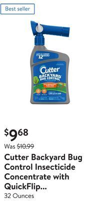 Walmart Cutter backyard bug control insecticide concentrate with quickflip hose-end sprayer offer