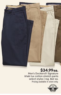 JC Penney Men's dockers® signature khaki lux cotton stretch pants offer