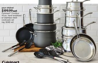 JC Penney Cuisinart® contour 14-pc. hard-anodized or stainless steel cookware set offer