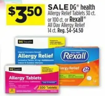 Dollar General Health Allergy Relief Or Rexall All Day Allergy Relief offer
