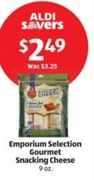 Aldi Emporium Selection Gourmet Snacking Cheese 9 oz. offer