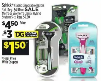 Dollar General Schick Classic Disposable Razors offer
