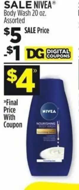 Dollar General Nivea Body Wash 20 oz offer