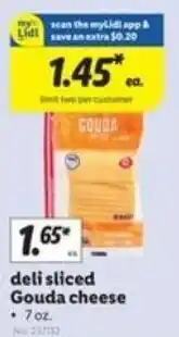 Lidl Deli Sliced Gouda Cheese 7 oz offer