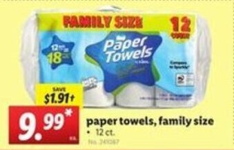 Lidl Paper Towels,Family Size offer