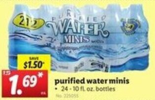 Lidl Purified Water Minis offer