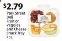 Aldi Park Street Deli Fruit or Veggies and Cheese Snack Tray offer