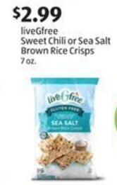 Aldi liveGfree Sweet Chili or Sea Salt Brown Rice Crisps 7 oz. offer