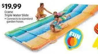 Aldi Crane Triple Water Slide Connects to standard garden hoses offer