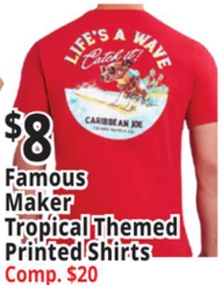 Ocean State Job Lot Famous maker tropical themed printed shirts offer